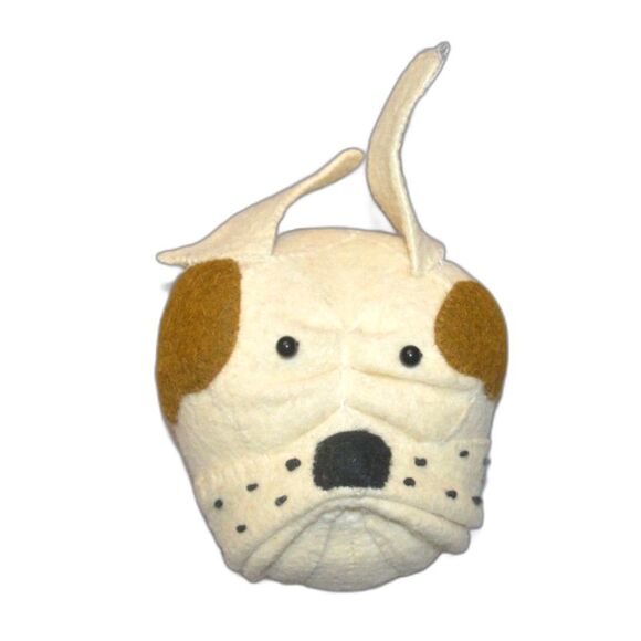 Fiona Walker England Bulldog Dog Nursery Felt Animal Head Decor - Picture 2 of 13